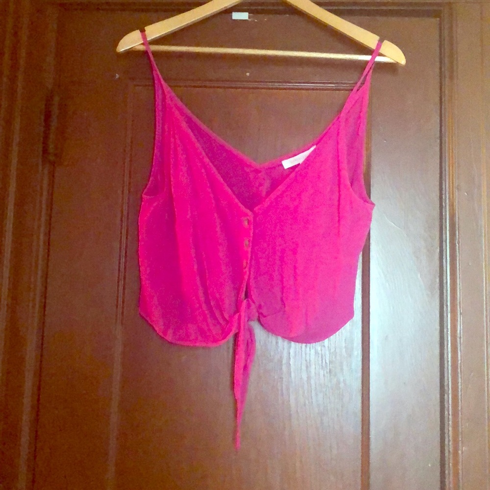 NWT pink Tie up crop top
